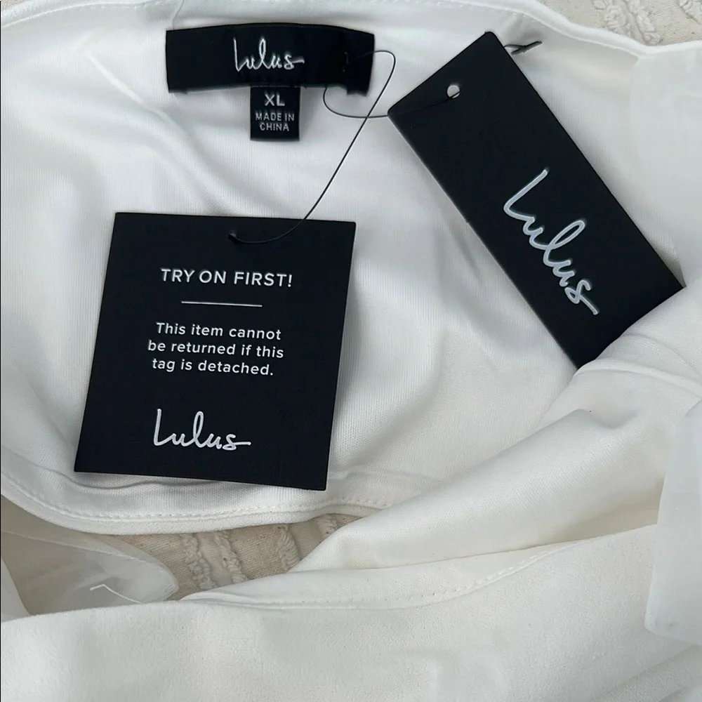 NWT Lulu's Elegant White Two-Piece Set - Picture 8 of 8
